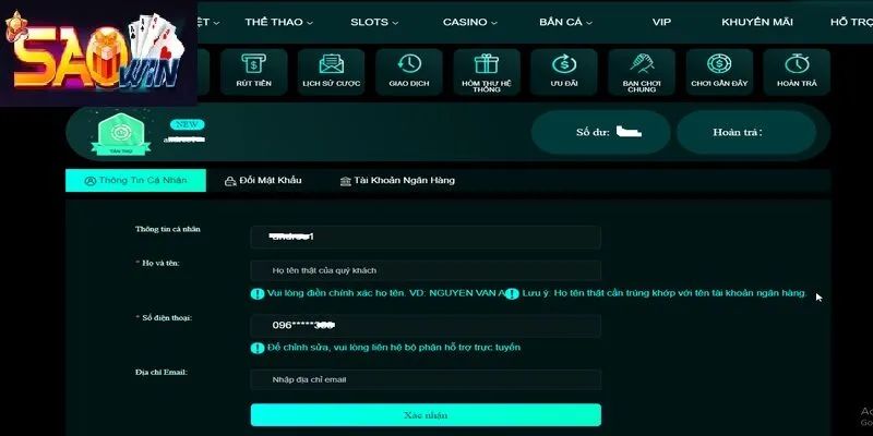 Cách đăng nhập tài khoản Saowin nhanh chóng
