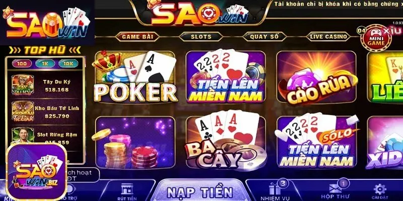 Các bước rút tiền SAOWIN an toàn tuyệt đối cho người mới 3 SAOWIN có nhiều trò chơi hấp dẫn hợp xu hướng